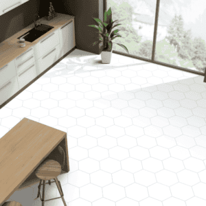 Hexagon tiles white