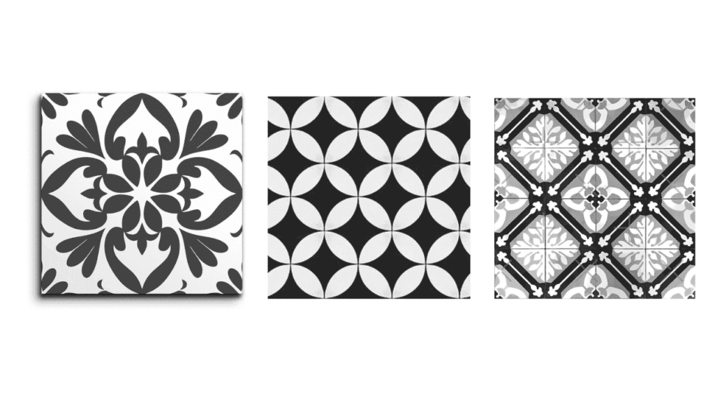 black and white tiles