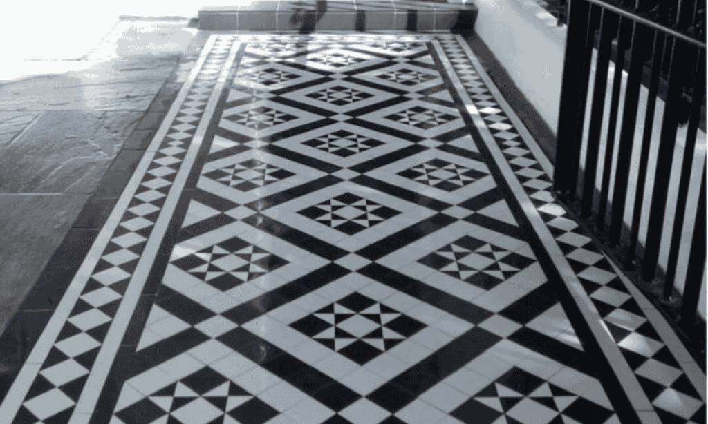 black and white tiles