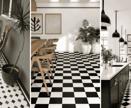 black and white tiles