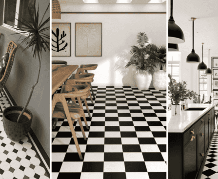 black and white tiles
