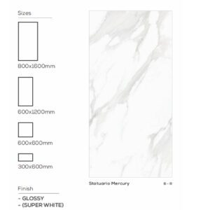 Statuario Mercury 2x4 Tiles