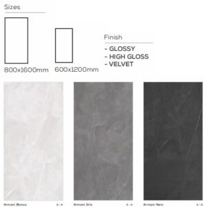 Armani Bianco 2x4 tiles