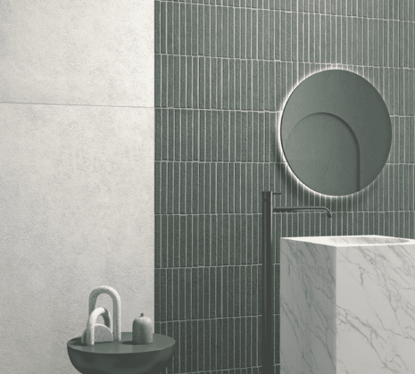 Vita 600x1200mm Tiles for Walls and Floors | Urban Concrete Green Mist Decor - Image 2