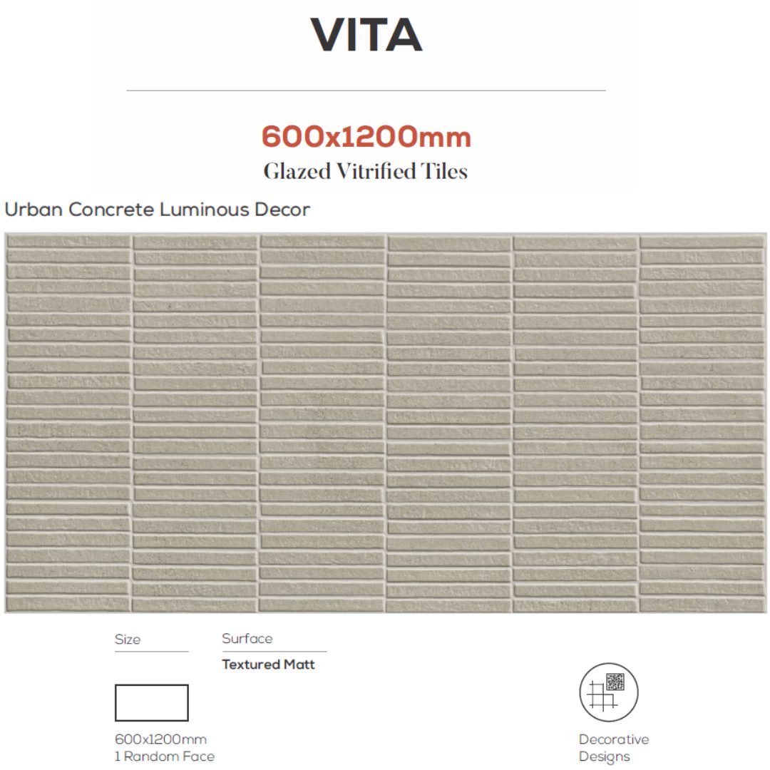 Urban Concrete Green Mist Decor 600x1200mm Tiles