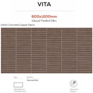 Urban Concrete Cobalt Decor 600x1200mm Tiles
