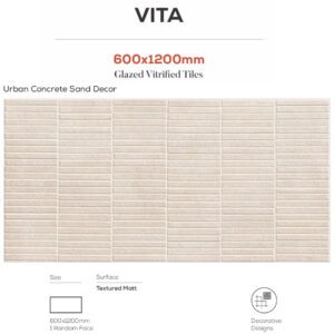 Urban Concrete Sand Decor 600x1200mm Tiles
