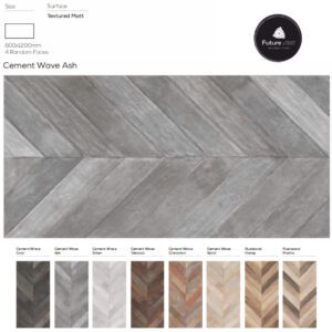 Cement Wave Coal 2x4 Tiles