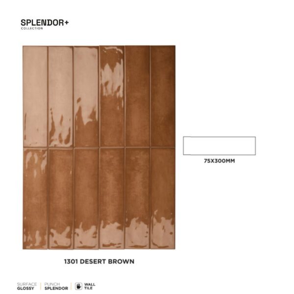 Desert Brown Subway Tiles for Wall | Splendor Collection - Image 2