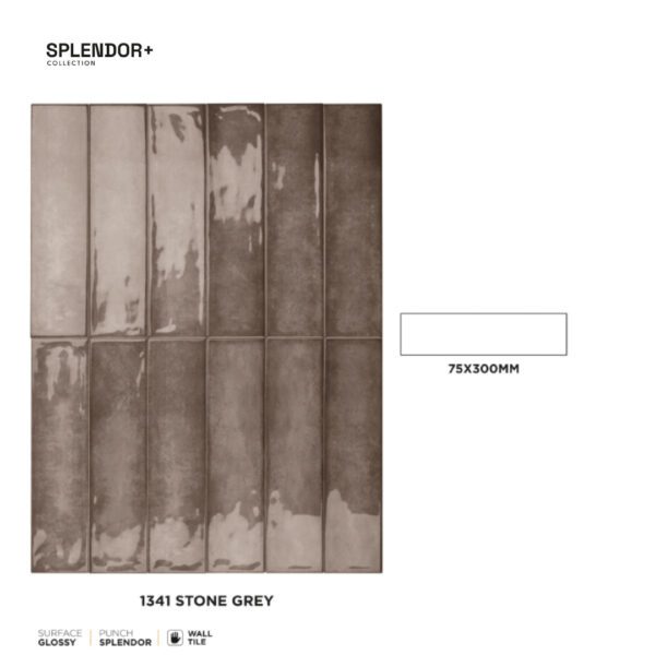 Stone Grey Subway Tiles for Wall | Splendor Collection - Image 2