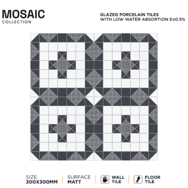 300x300mm Moroccan Tiles