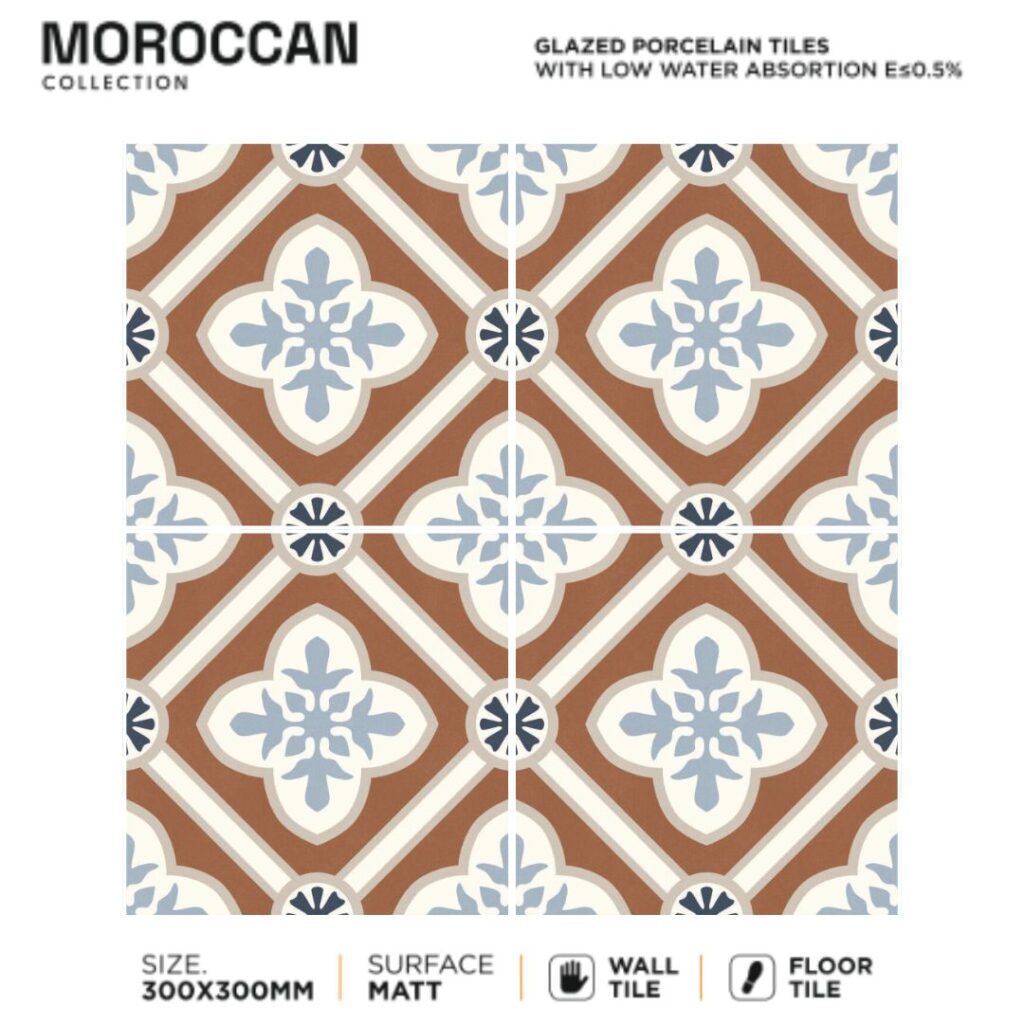 Moroccan Arena 300x300mm Moroccan Tiles for Floor and Wall