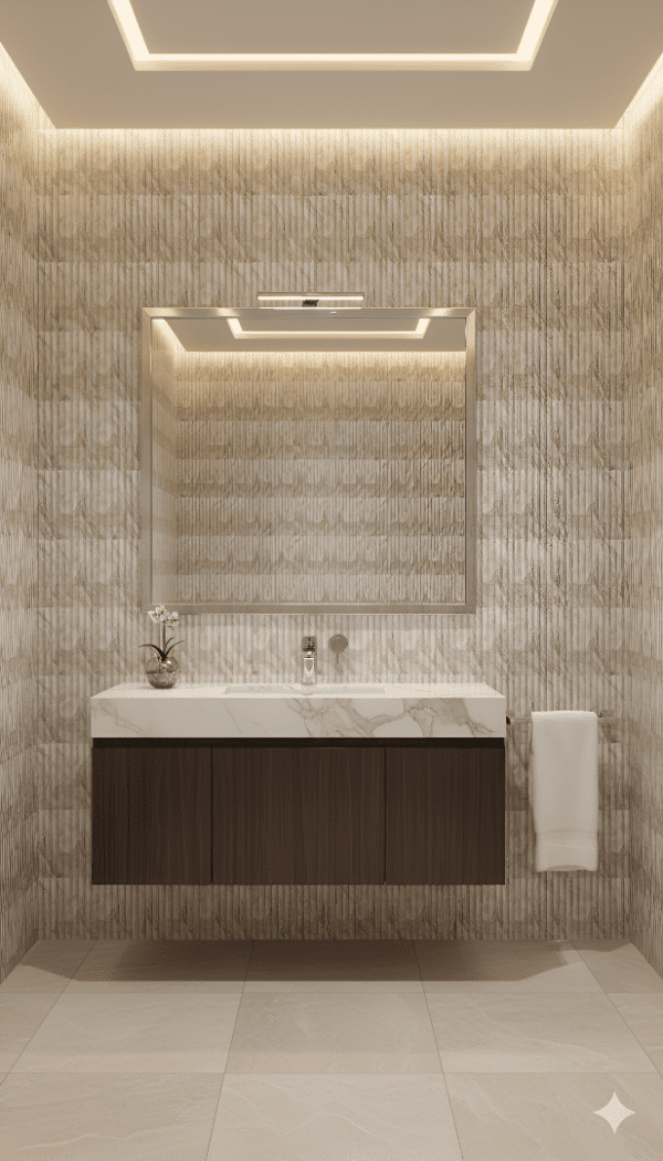 Luxury Living with 75x300mm Fluted Tiles