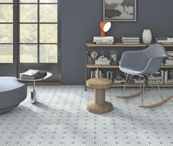 Corolla Grey 198x198mm Printed Tiles for Floor | Tiny Tiles Collection - Image 2