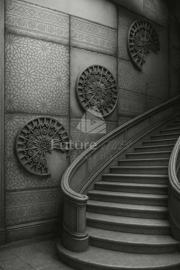 Modern Sophistication with Grey Highlighter Tiles Wall - Image 2