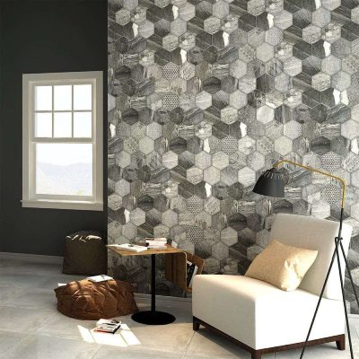 Hexagon tiles for living room