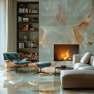 Marble tiles for living room