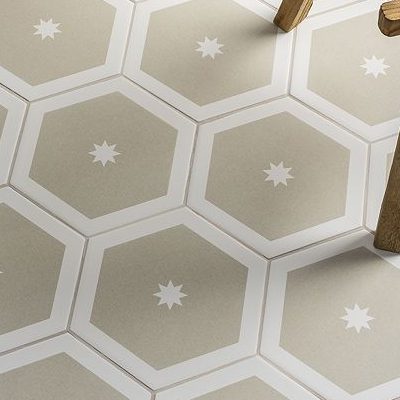Hexagon tiles for living room