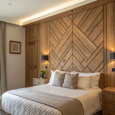 Wooden tiles for bedroom
