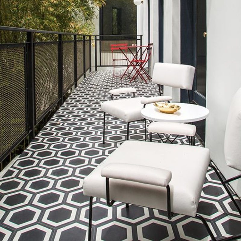Hexagon tiles for balcony