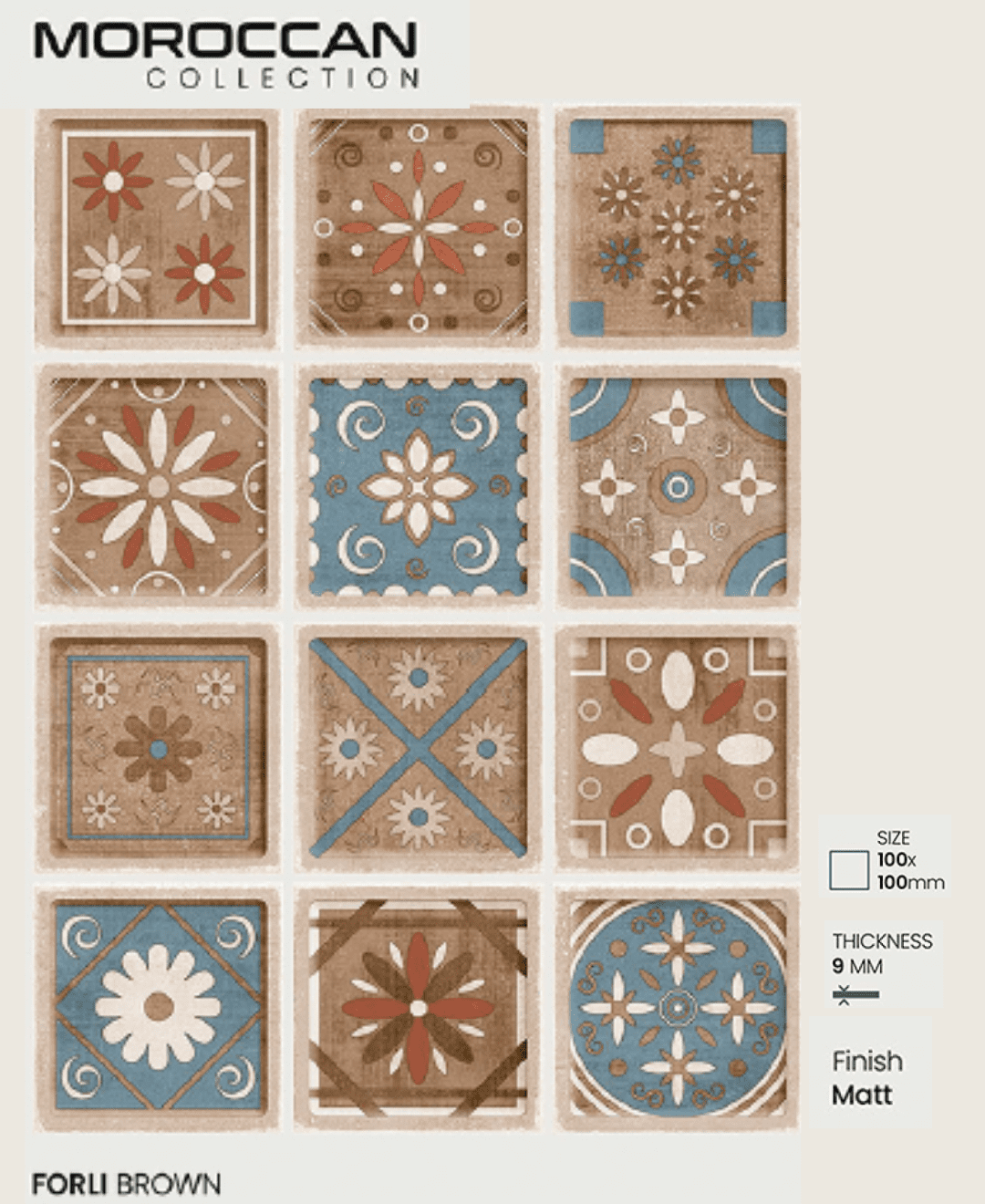 100x100mm Moroccan Tiles