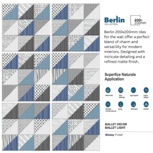 200x200mm tiles for walls