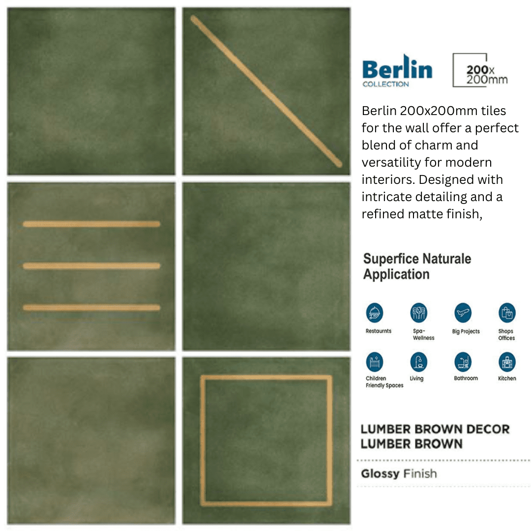 200x200mm tiles for walls