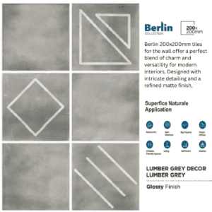 200x200mm tiles for walls