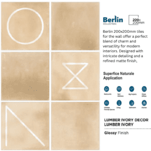 200x200mm tiles for walls