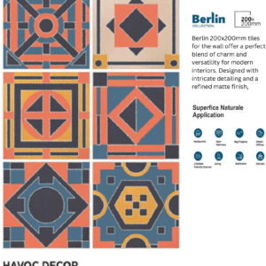 200x200mm tiles for walls