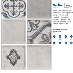 200x200mm tiles for walls