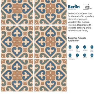 200x200mm tiles for walls
