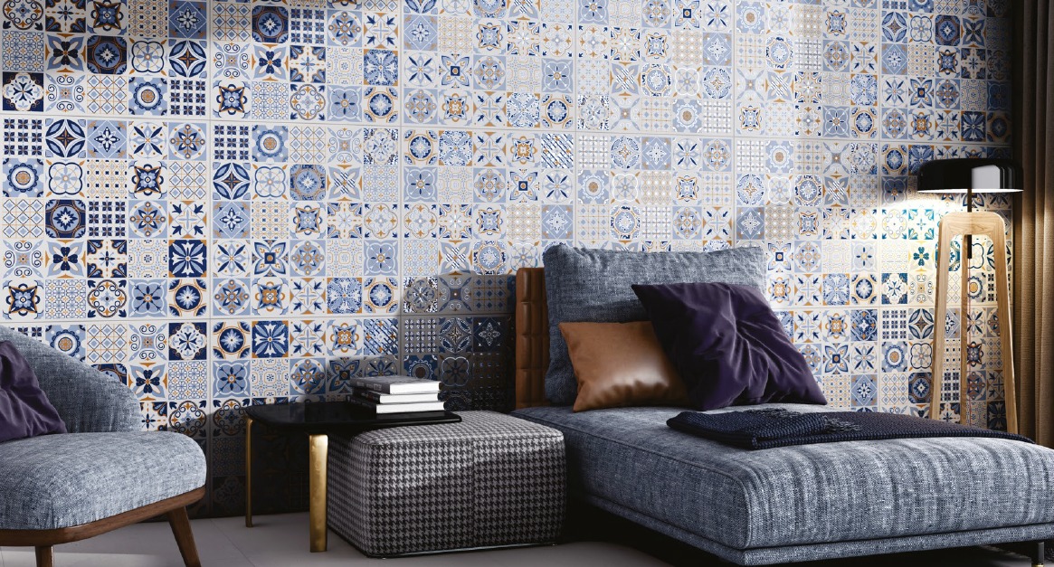 Rangoli Blue 600x600mm Moroccan tiles for Designer Floor Spaces - Image 2