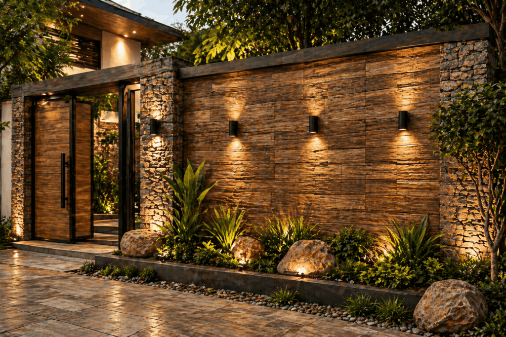Wooden Tiles for Front Wall