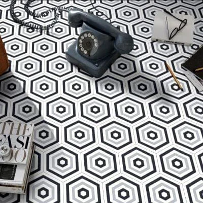 Hexagon tiles white