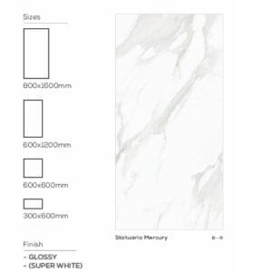 Statuario Mercury 2x4 Tiles