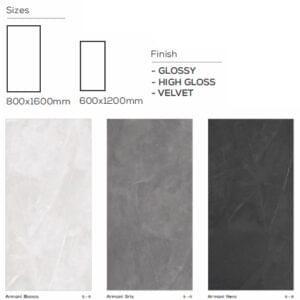 Armani Bianco 2x4 tiles
