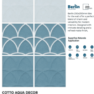 200x200mm tiles for walls